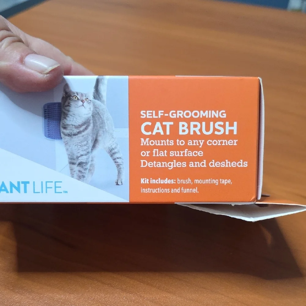 Vibrant Self-Grooming Cat Brush in Purple